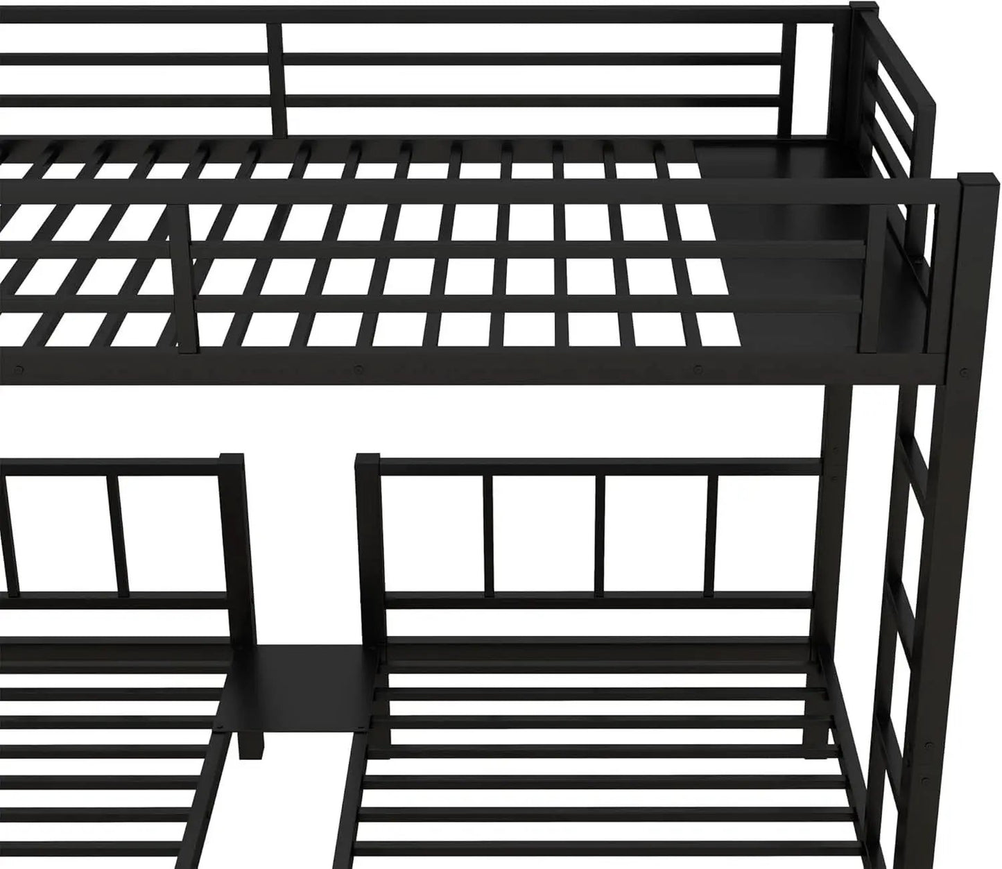 Triple Bunk Bed For Kids Metal Twin Over Twin Black from PriceLows™