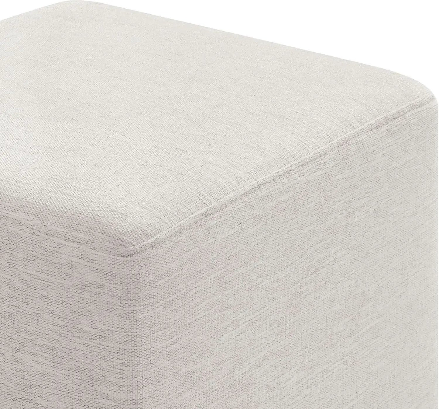 Callum 17 Inch Ivory Square Hand crafted Textured Woven Ottoman from PriceLows™