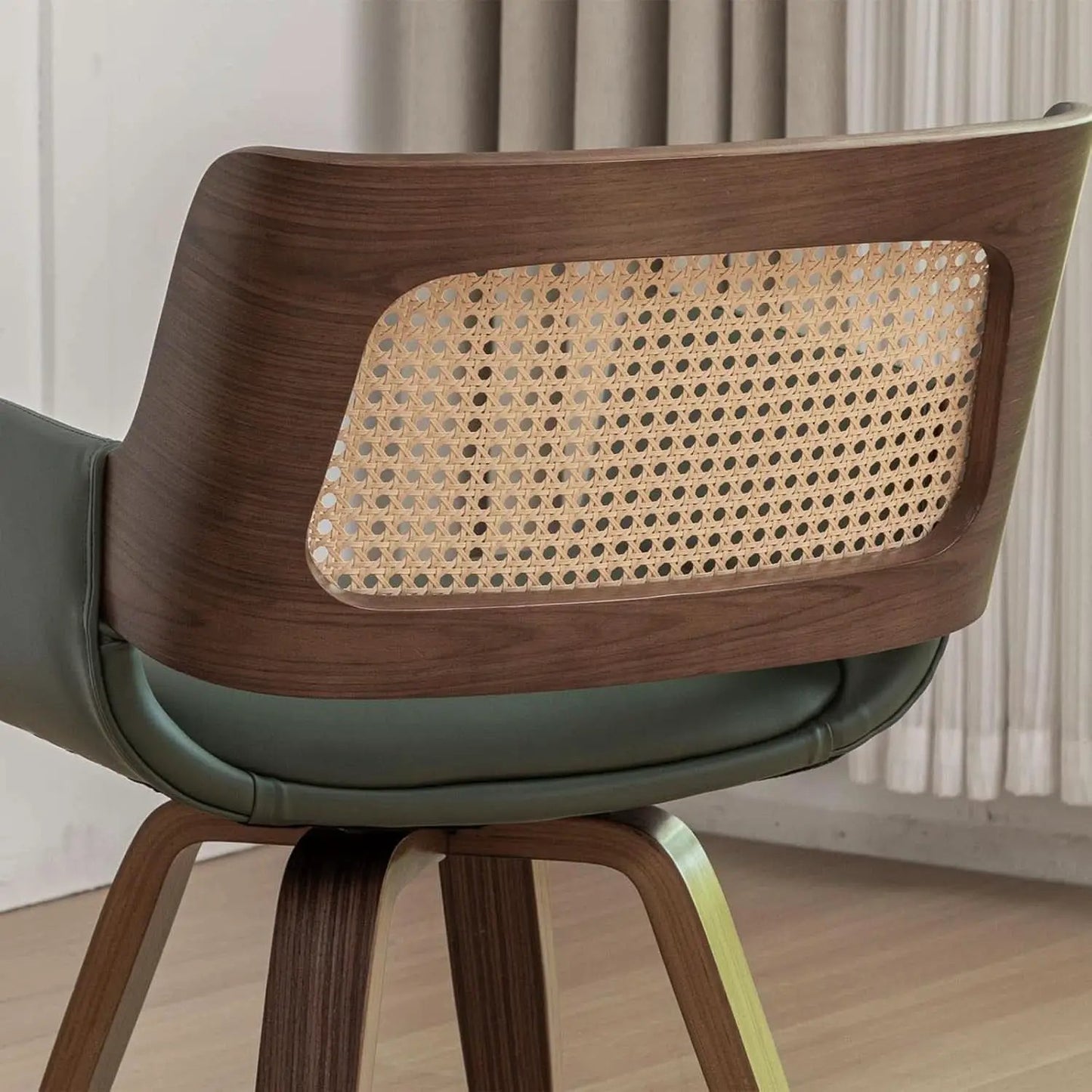 Ergonomic Walnut Swivel Dining Chairs With Armrests from PriceLows™