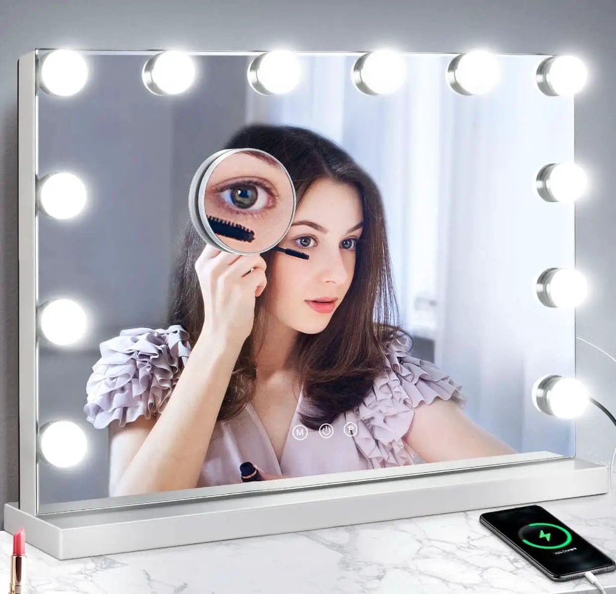 Hollywood Vanity Mirror With 12 LED Lights 3 Color Modes from PriceLows™