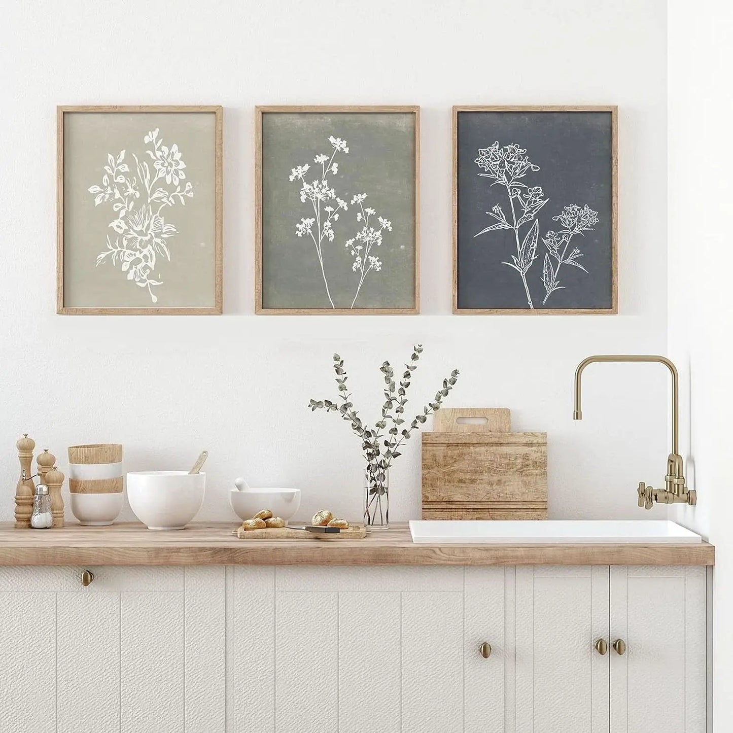Framed Botanical Wall Art Set Of 4 With Walnut 10x10 Frames from PriceLows™