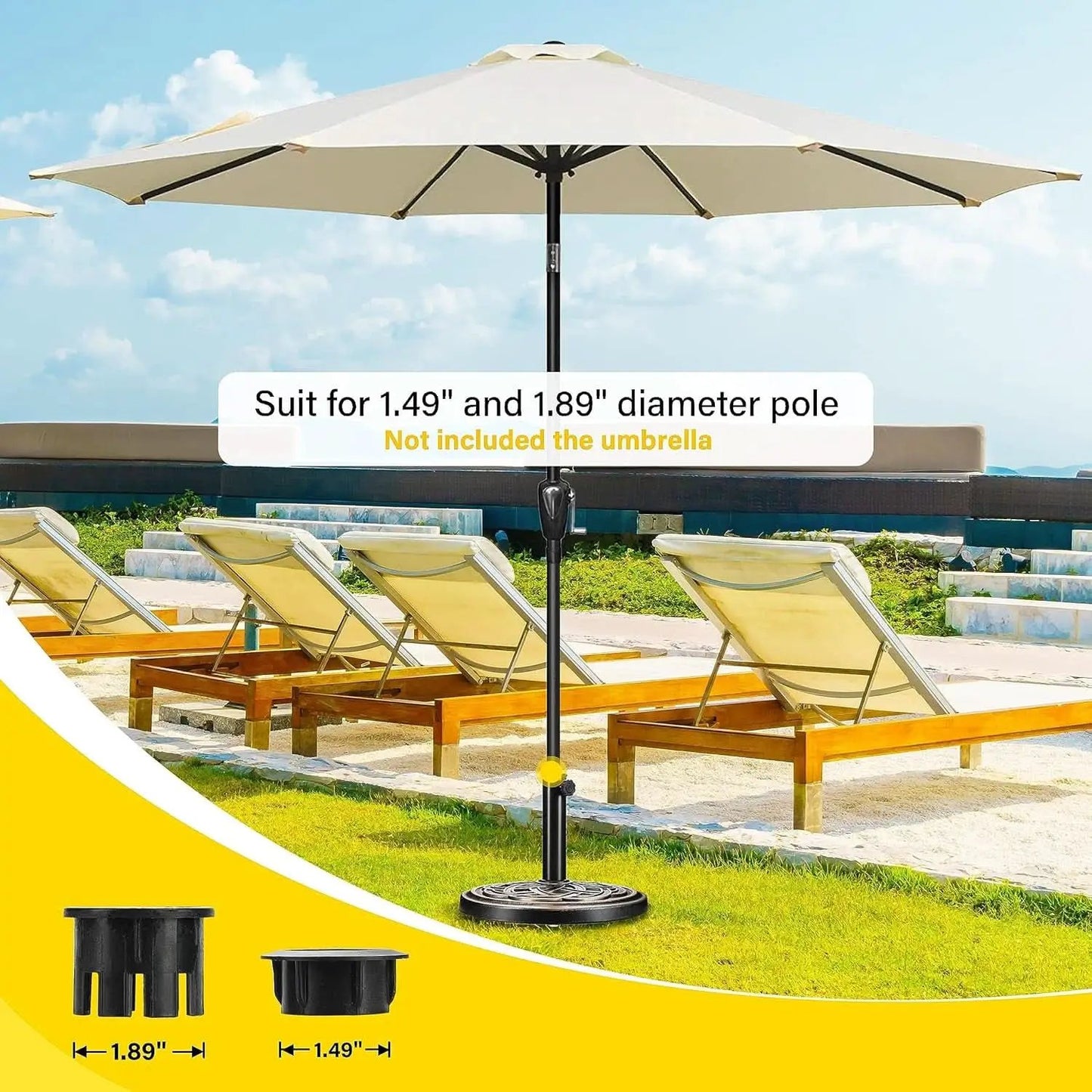 Heavy Duty 24 Pound Bronze Umbrella Base Patio Garden Stand For Outdoor Market Umbrellas from PriceLows™