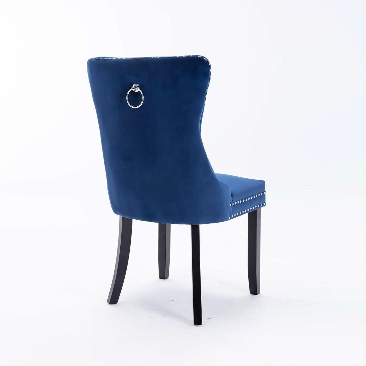 Blue Velvet Upholstered Dining Chairs Set Of 6 Studded from PriceLows™