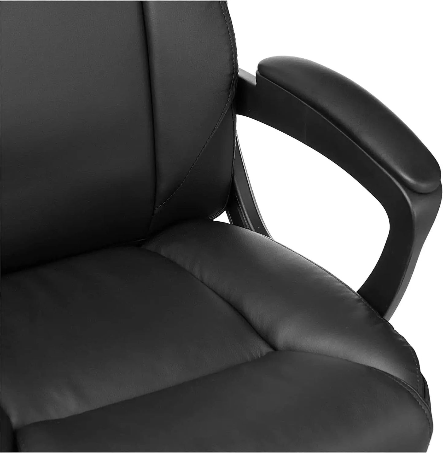 Black PU Mid-Back Office Chair Height Adjustable Ergonomic from PriceLows™