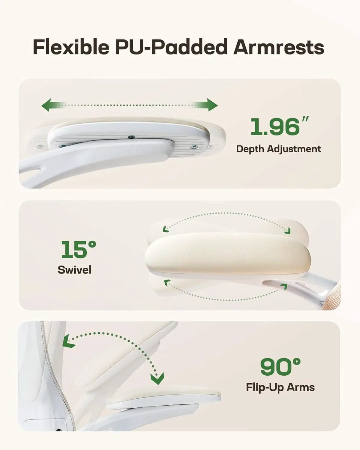 Ergonomic Office Chair White Mesh Back And Adjustable Lumbar from PriceLows™