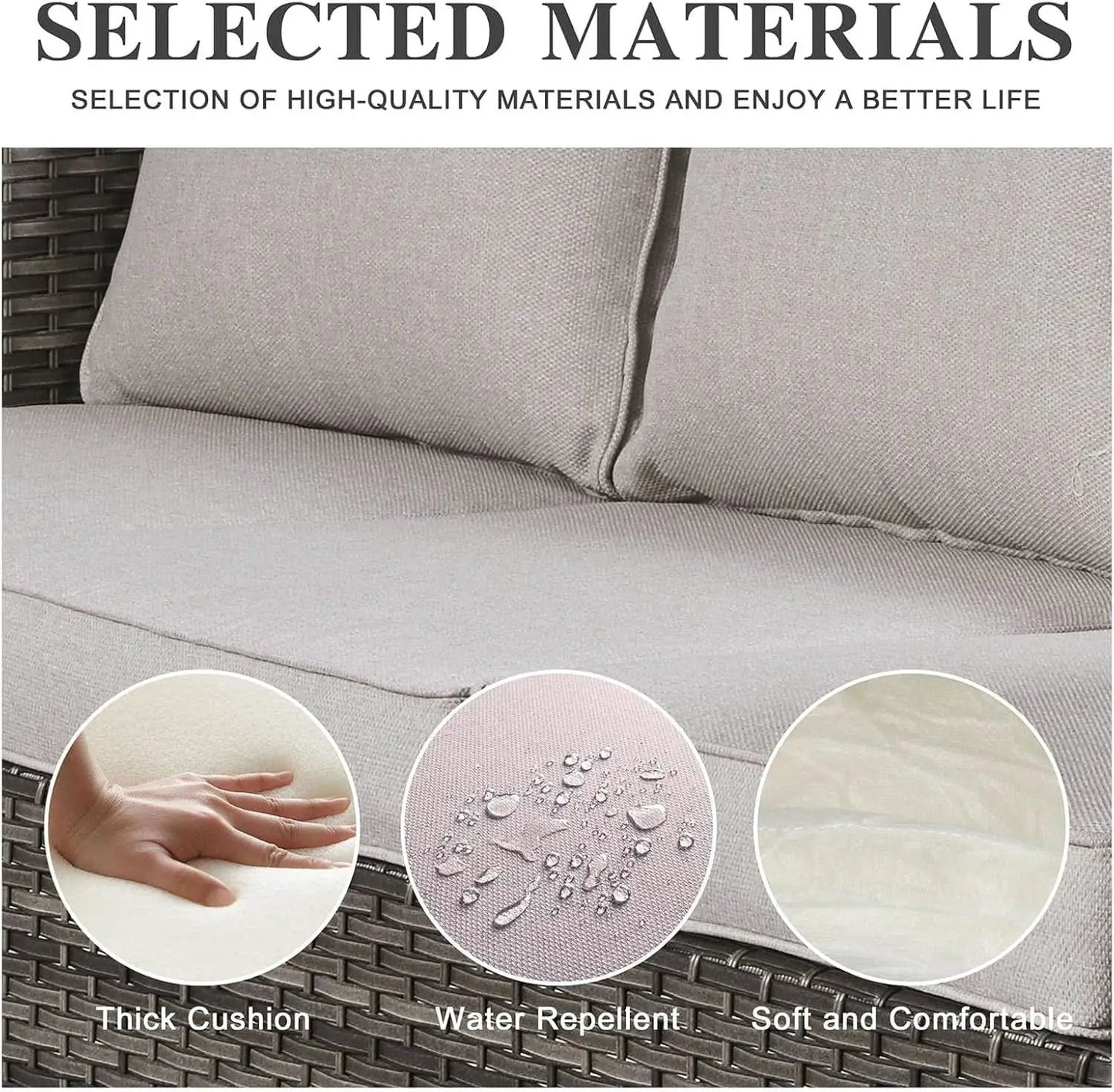Oversize Outdoor Wicker Patio Sofa Set With Swivel Chairs from PriceLows™