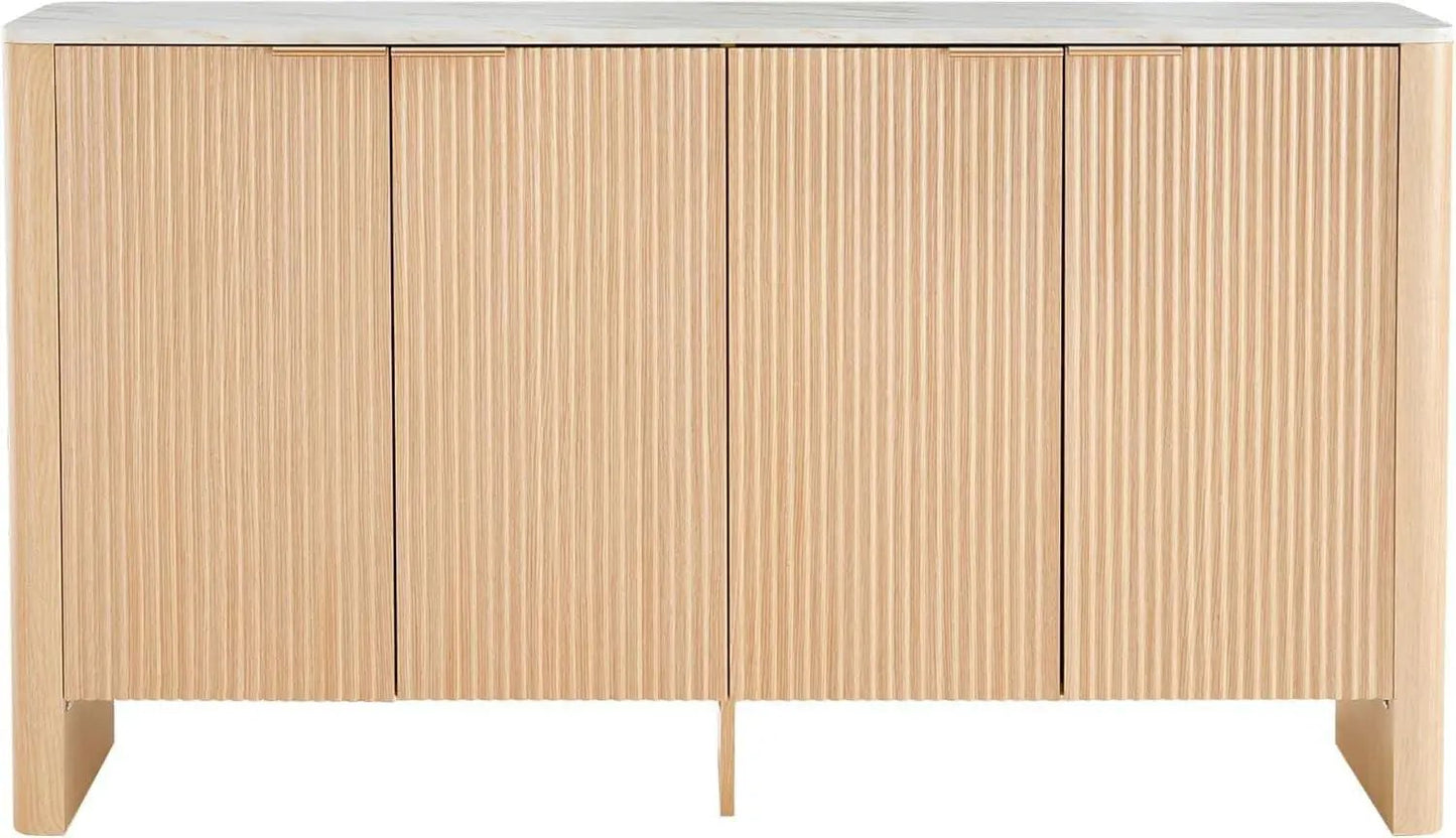 61 Inch Oak Sideboard Cabinet With Adjustable Shelves from PriceLows™