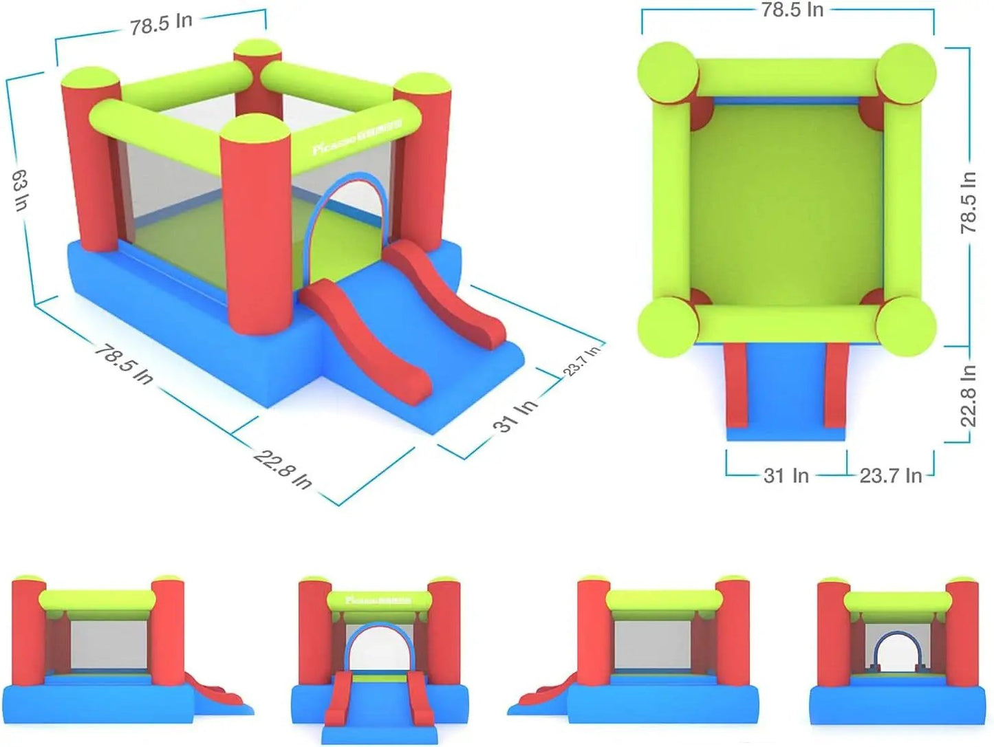 8x7 Junior Inflatable Bouncer With Slide And 50 Balls from PriceLows™