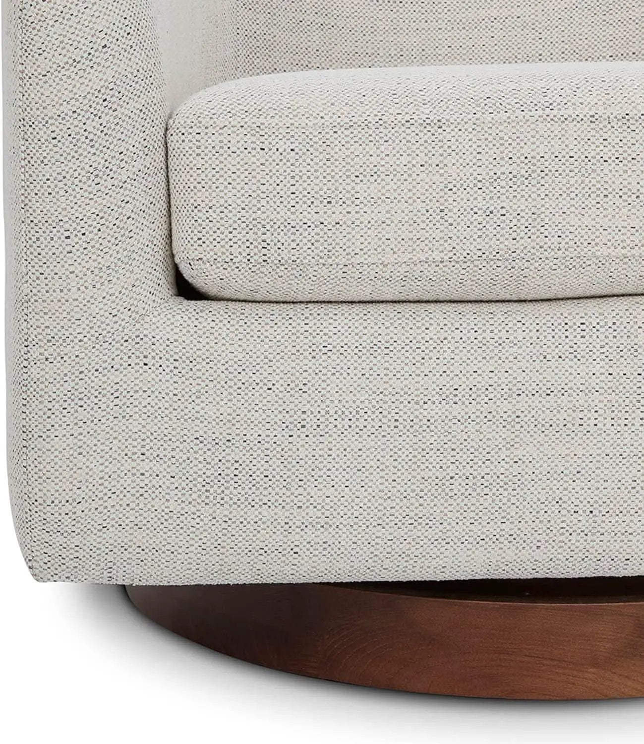 Ivory Swivel Barrel Chair With Plush Foam Back Cushion from PriceLows™