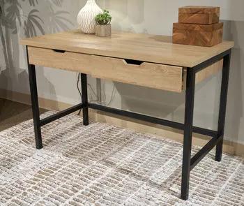 Vine Valley Home Office Desk | Light Brown | Lined Drawers | Decorative Paper Laminate And MDF