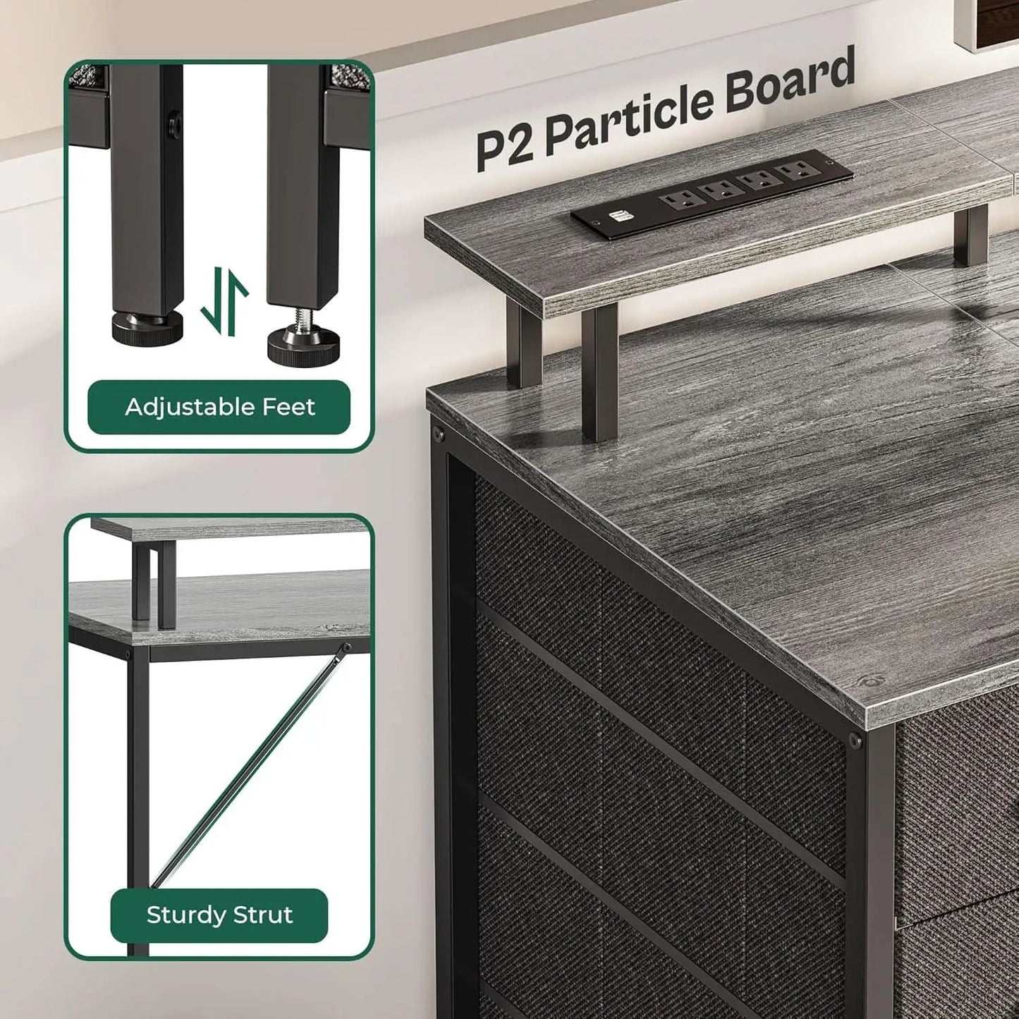 47 Inch Computer Desk With LED Lights For Home Office from PriceLows™