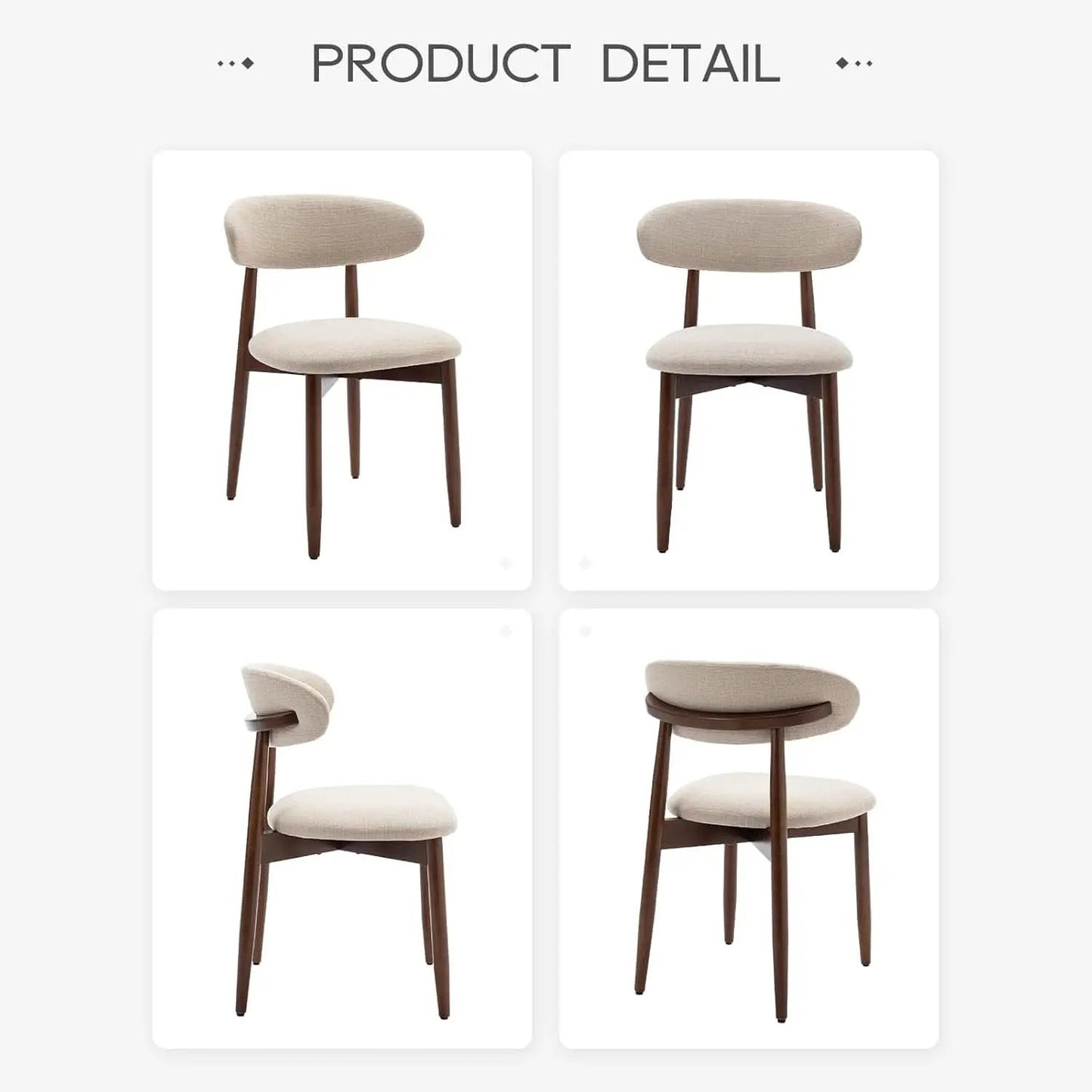 Beige Upholstered Contemporary Wood Dining Chair Set from PriceLows™