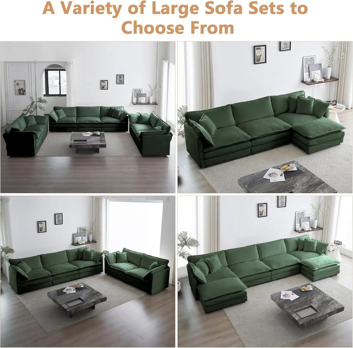 Two Piece Loveseat And Armchair Set In Evergreen Chenille from PriceLows™