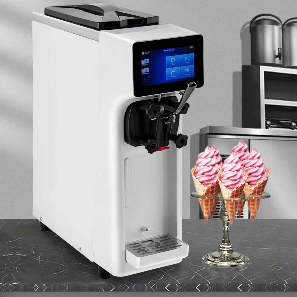Soft Serve Ice Cream Machine | 4.0L Capacity | 1000W Commercial Power | SUS201 Stainless Steel
