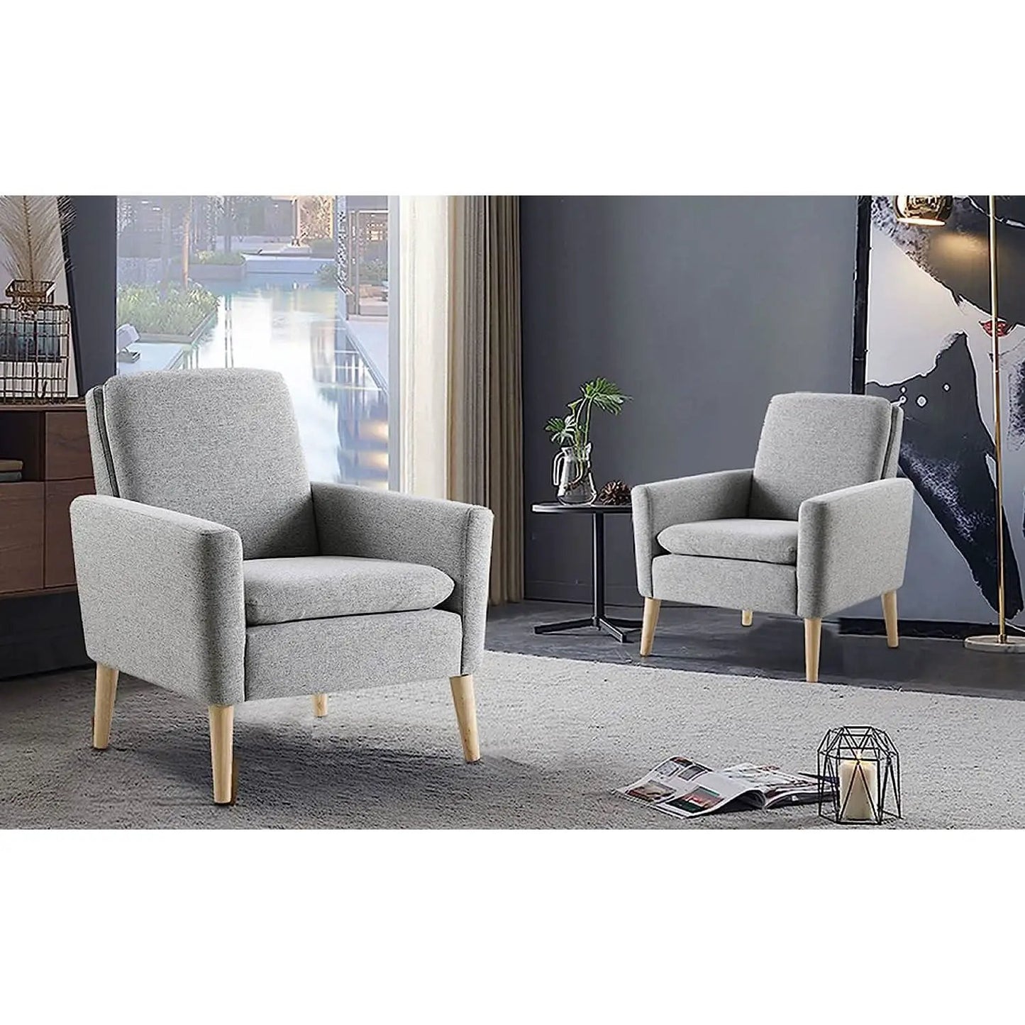 Mid Century Modern Armchair With Padded Seat Cushion from PriceLows™