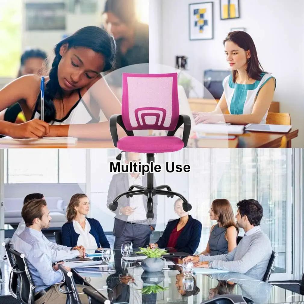 Pink Mesh Executive Office Chair With Lumbar Support from PriceLows™