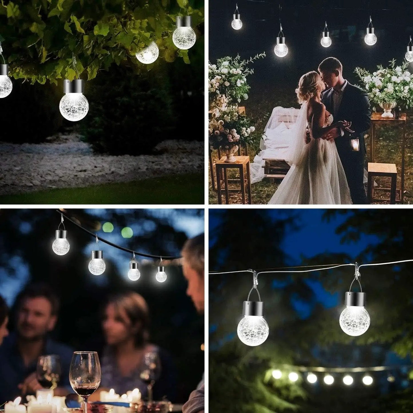 Solar Hanging Globe Lights Waterproof Cold White 24 Pack from PriceLows™