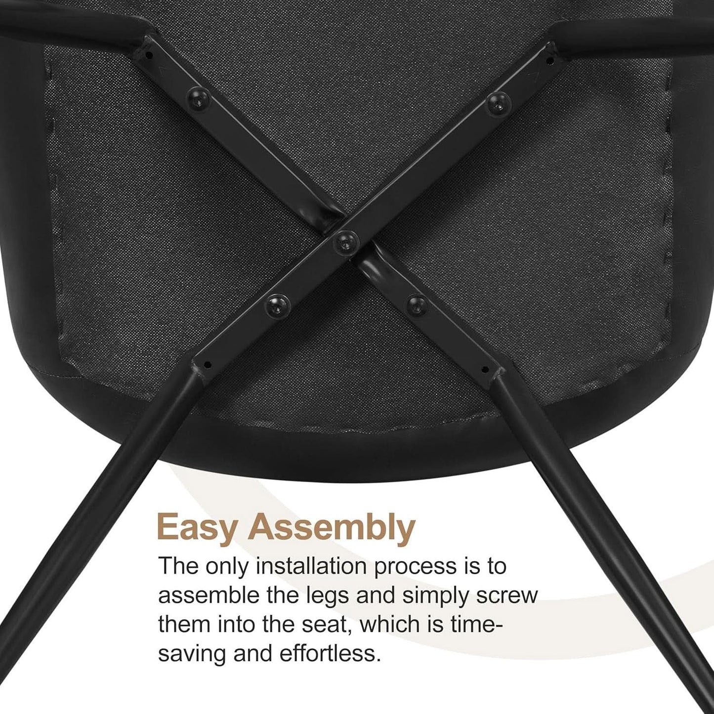 Mid Century Black Faux Leather Dining Chairs Set Of 2 from PriceLows™