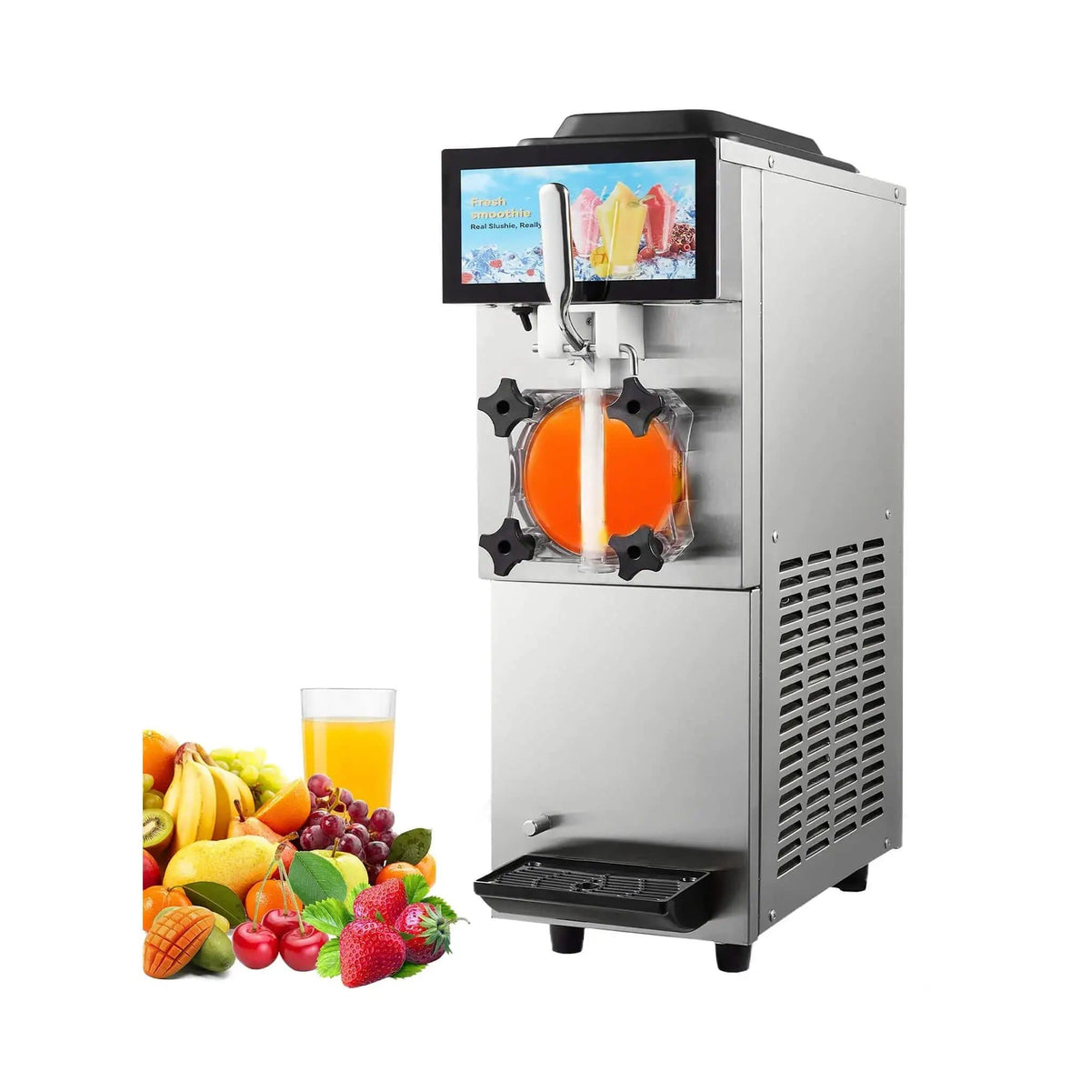 12L Commercial Single Tank Stainless Steel Slushy Machine With Touchscreen | Stainless Steel | Commercial Slush Machine | Home