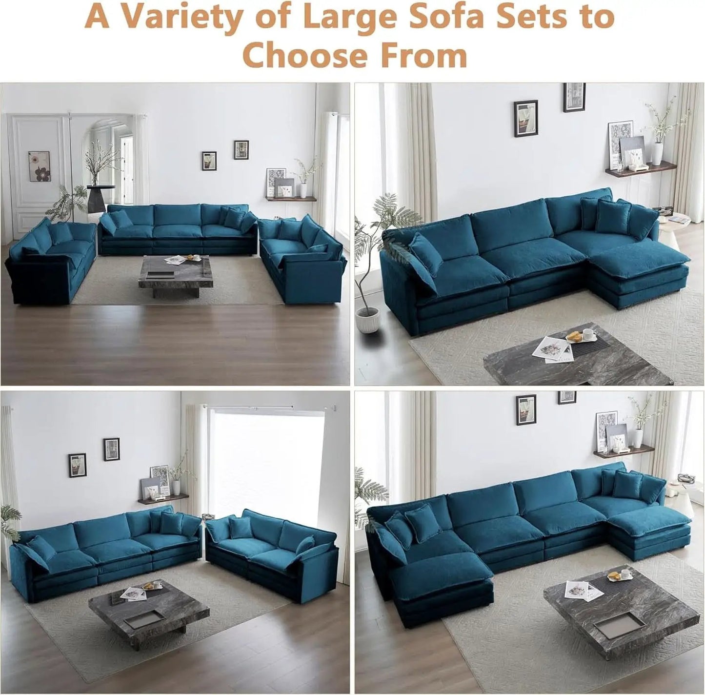 Blue Chenille Upholstered 2 Piece Loveseat And Armchair Set from PriceLows™
