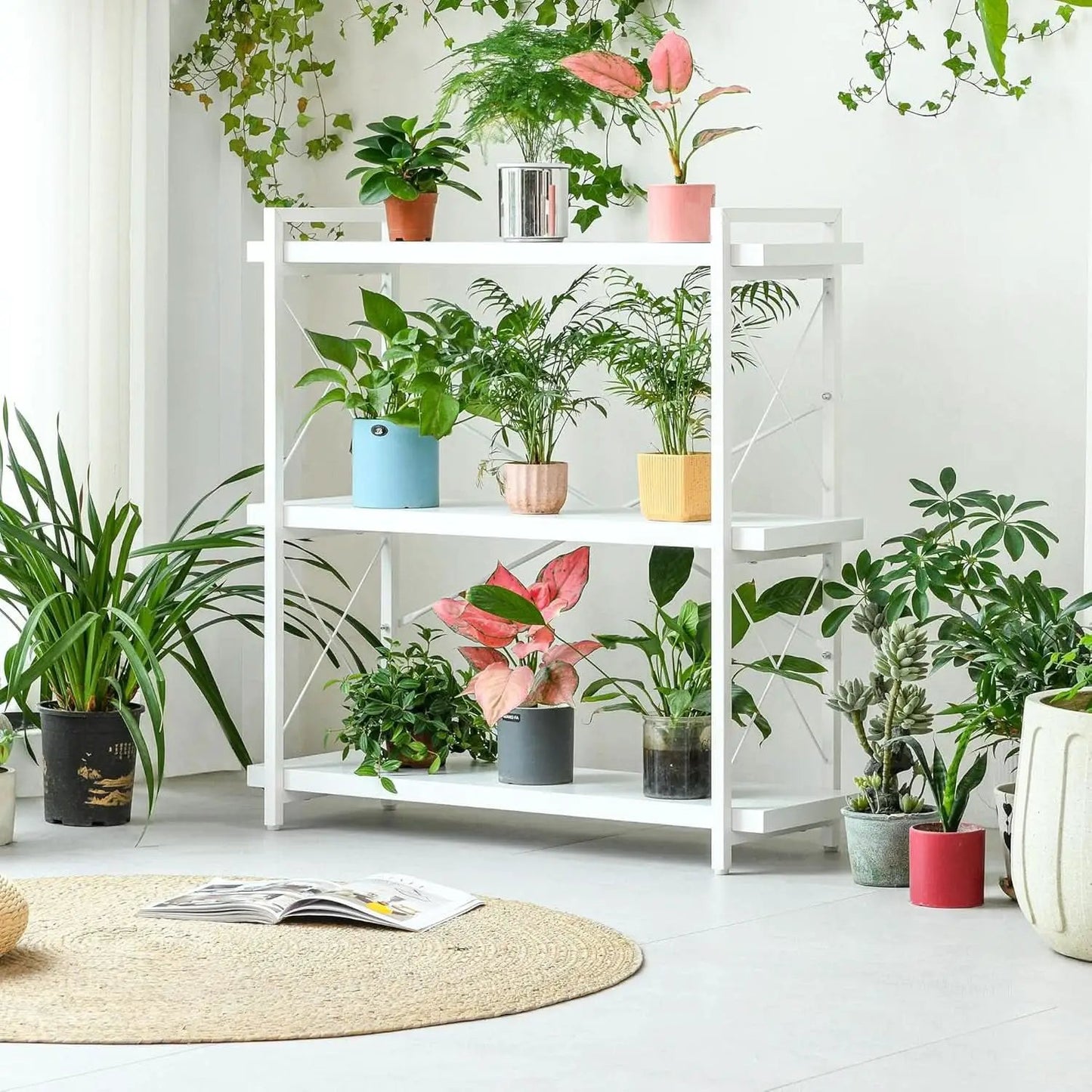 3 Tier White Bookshelf Open Shelving Unit For Home Office from PriceLows™