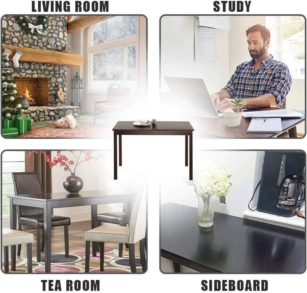 Espresso Finish Rectangular Solid Wood Dining Table Four Seater from PriceLows™