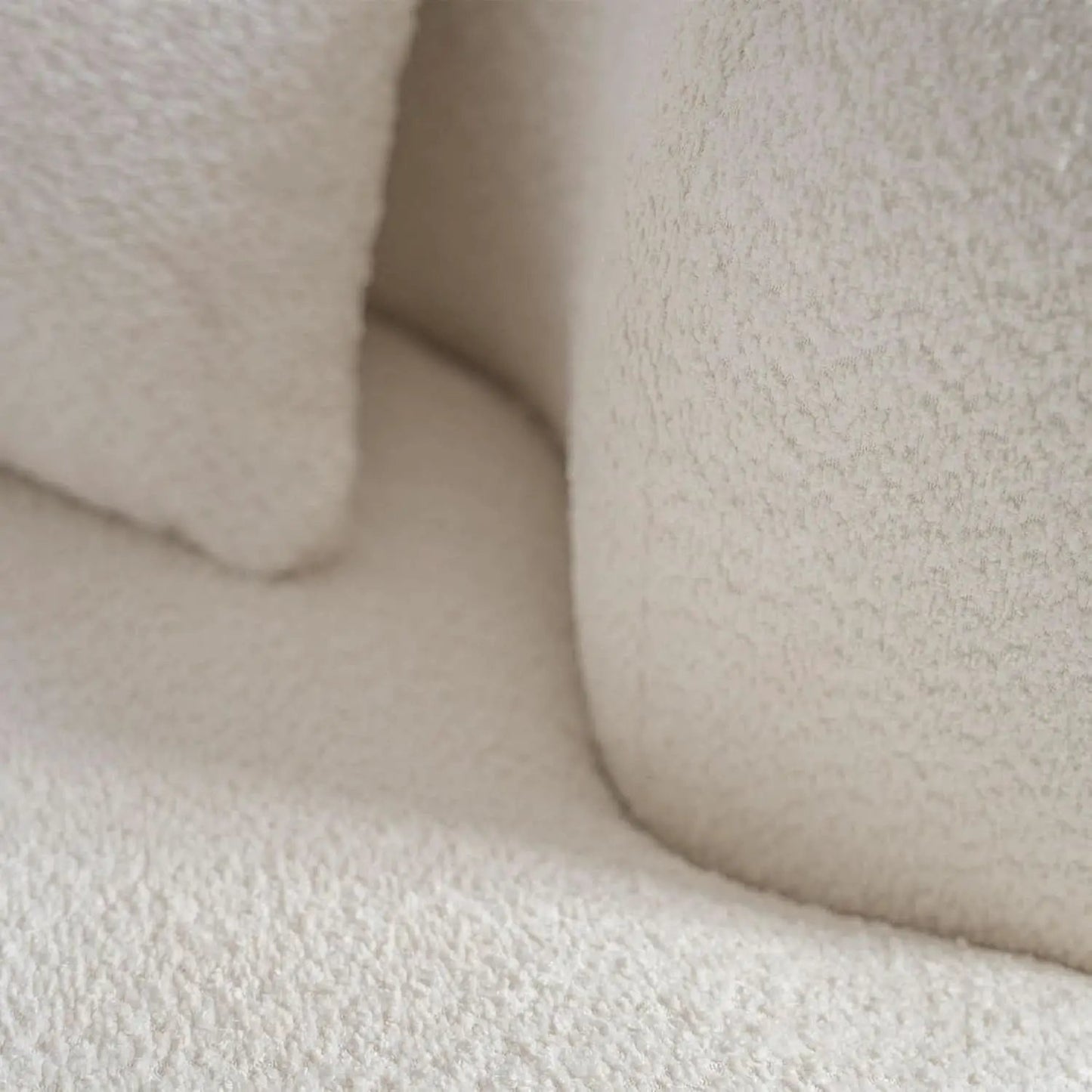 White Boucle Curved Sectional Sofa Modular Living Room from PriceLows™