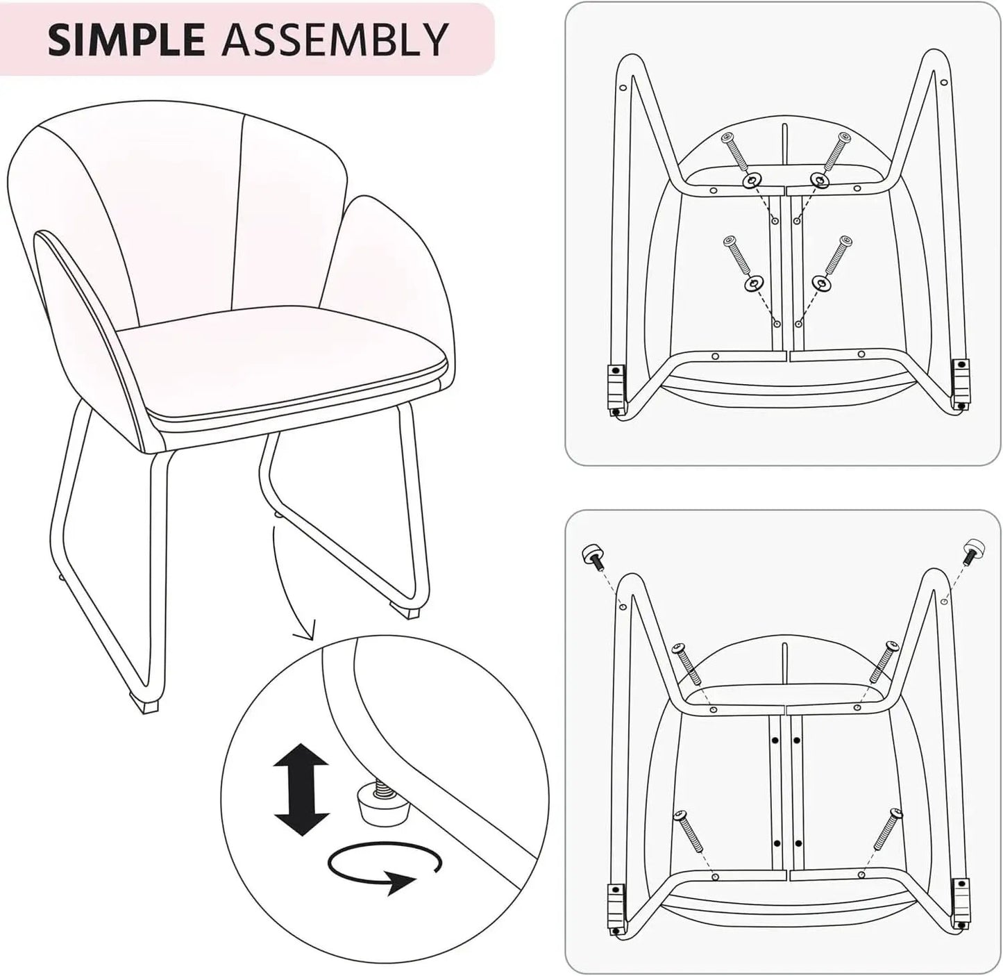 Modern PU Leather Armchair Flower With Golden Legs Pink from PriceLows™