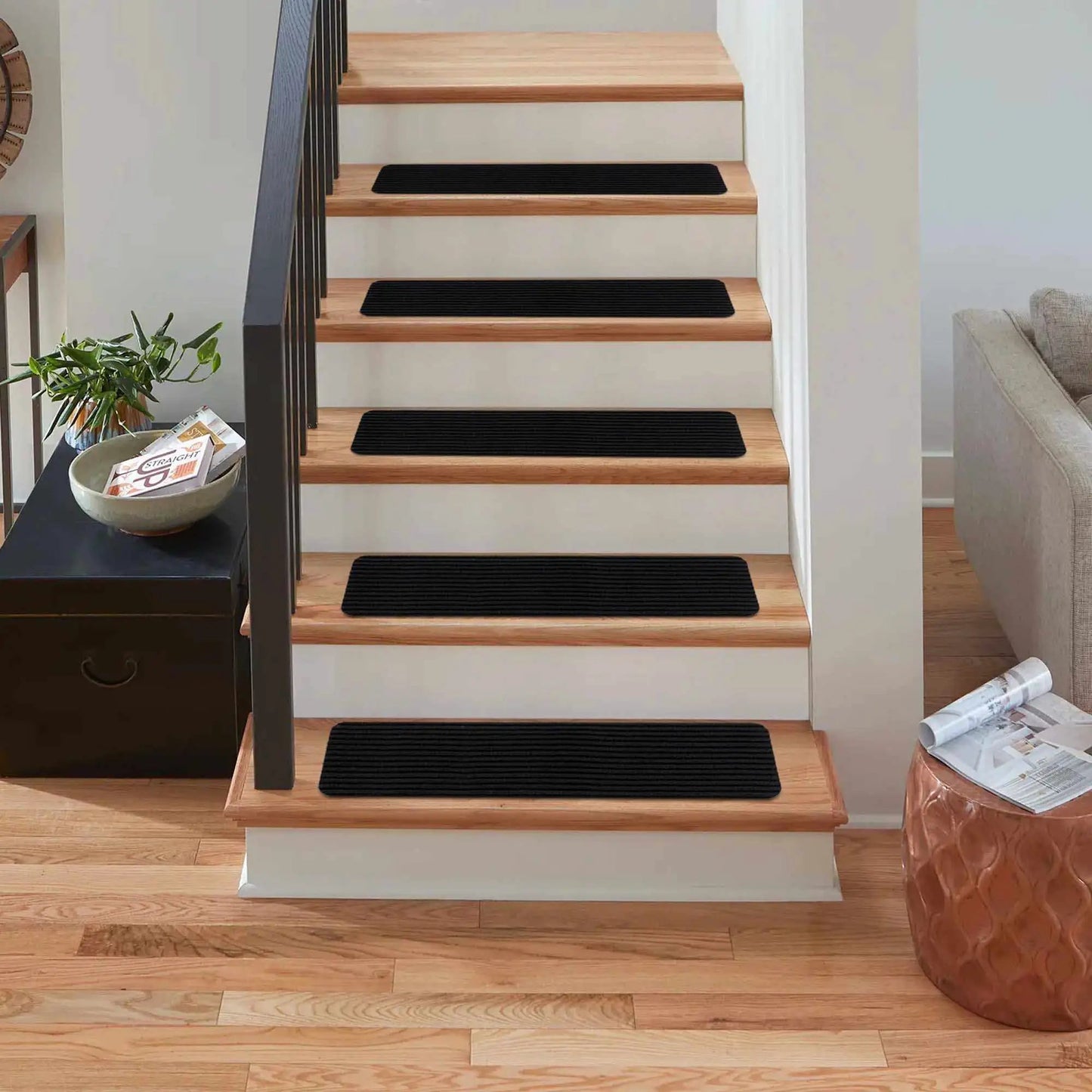 Basic Stair Tread Rugs, Black from PriceLows™