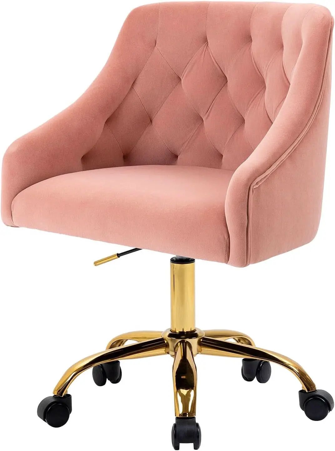 Pink Velvet Office Chair 360 Swivel Modern Desk Chair from PriceLows™