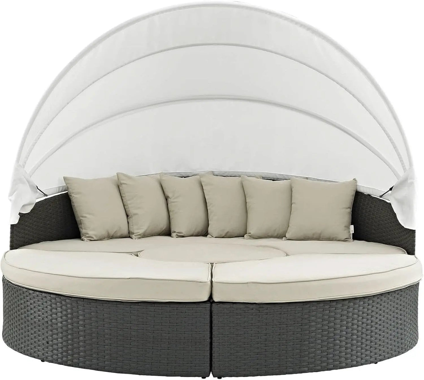 Inviting Outdoor Patio Sunbrella Sectional Daybed With Canopy