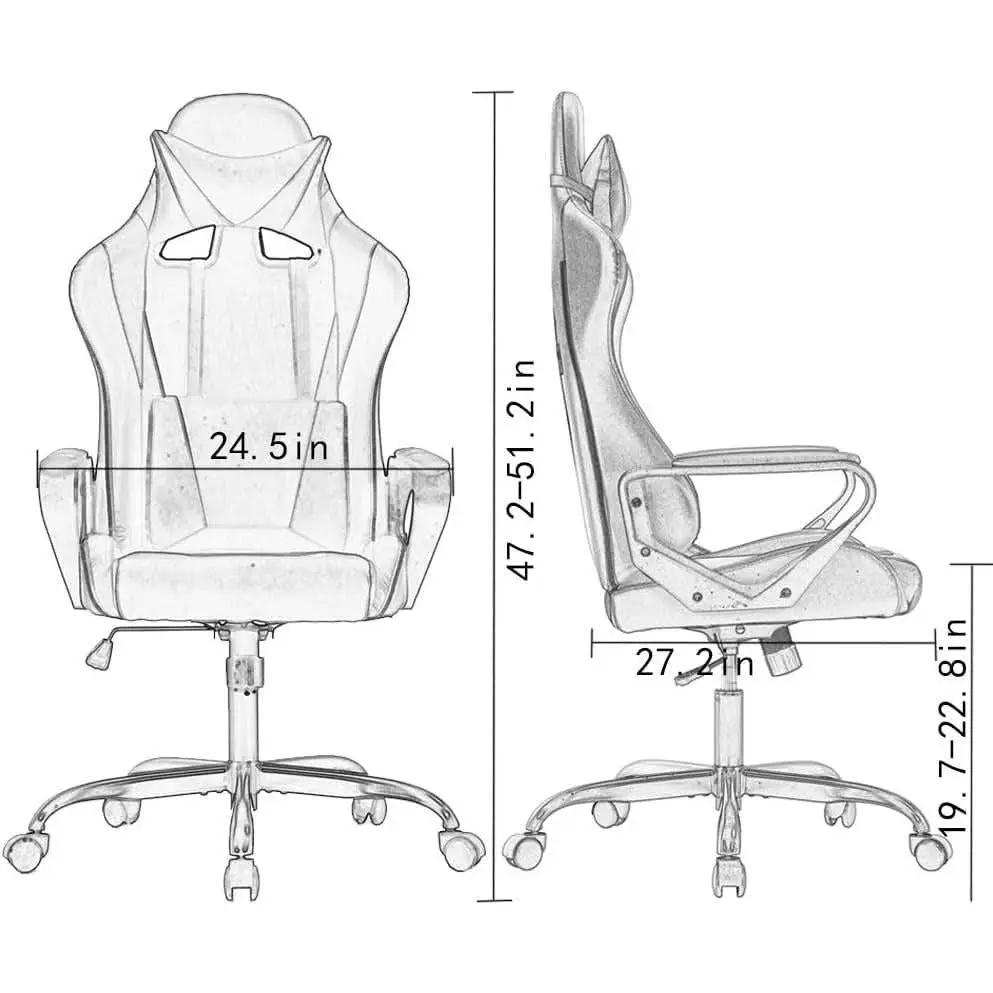 Ergonomic Gaming Chair White With Lumbar Support High Back from PriceLows™