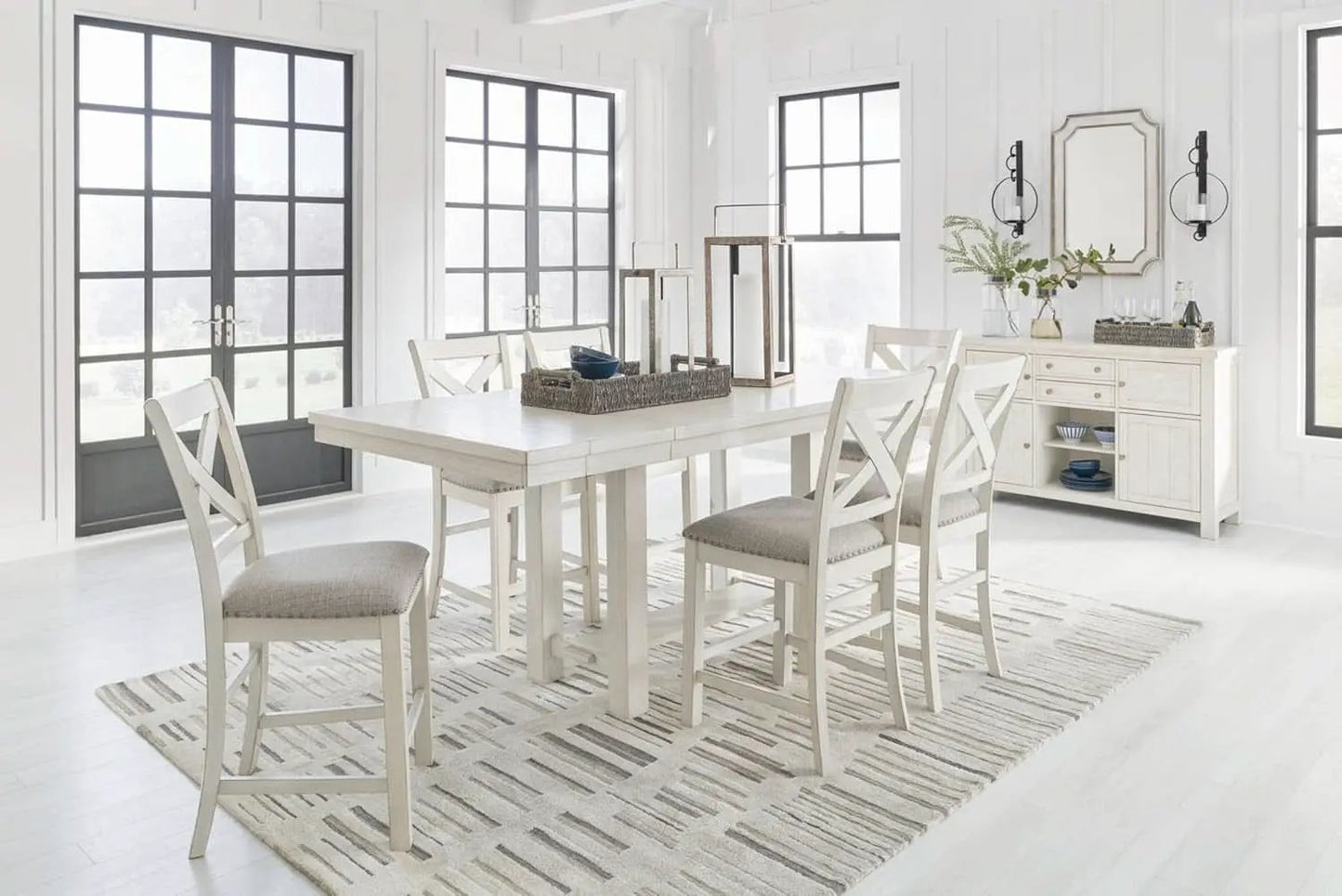 Robbinsdale White Counter Height Bar Stool Set of 2 from PriceLows™