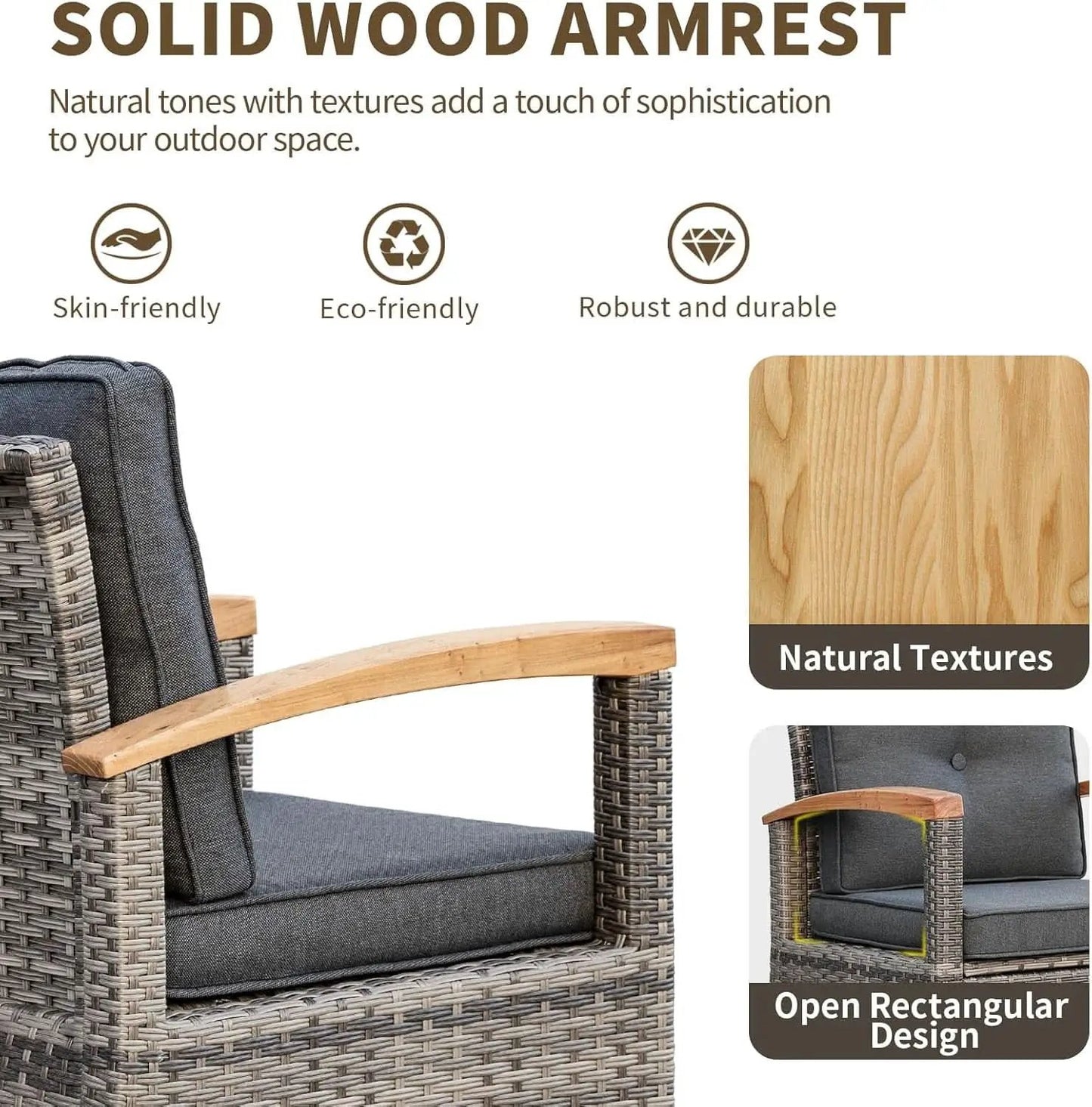 Outdoor Rattan Patio Furniture Set with Swivel Rockers from PriceLows™