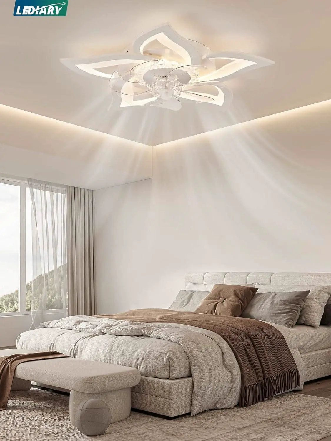 27 Inch Low Profile Ceiling Fan With Integrated LED from PriceLows™