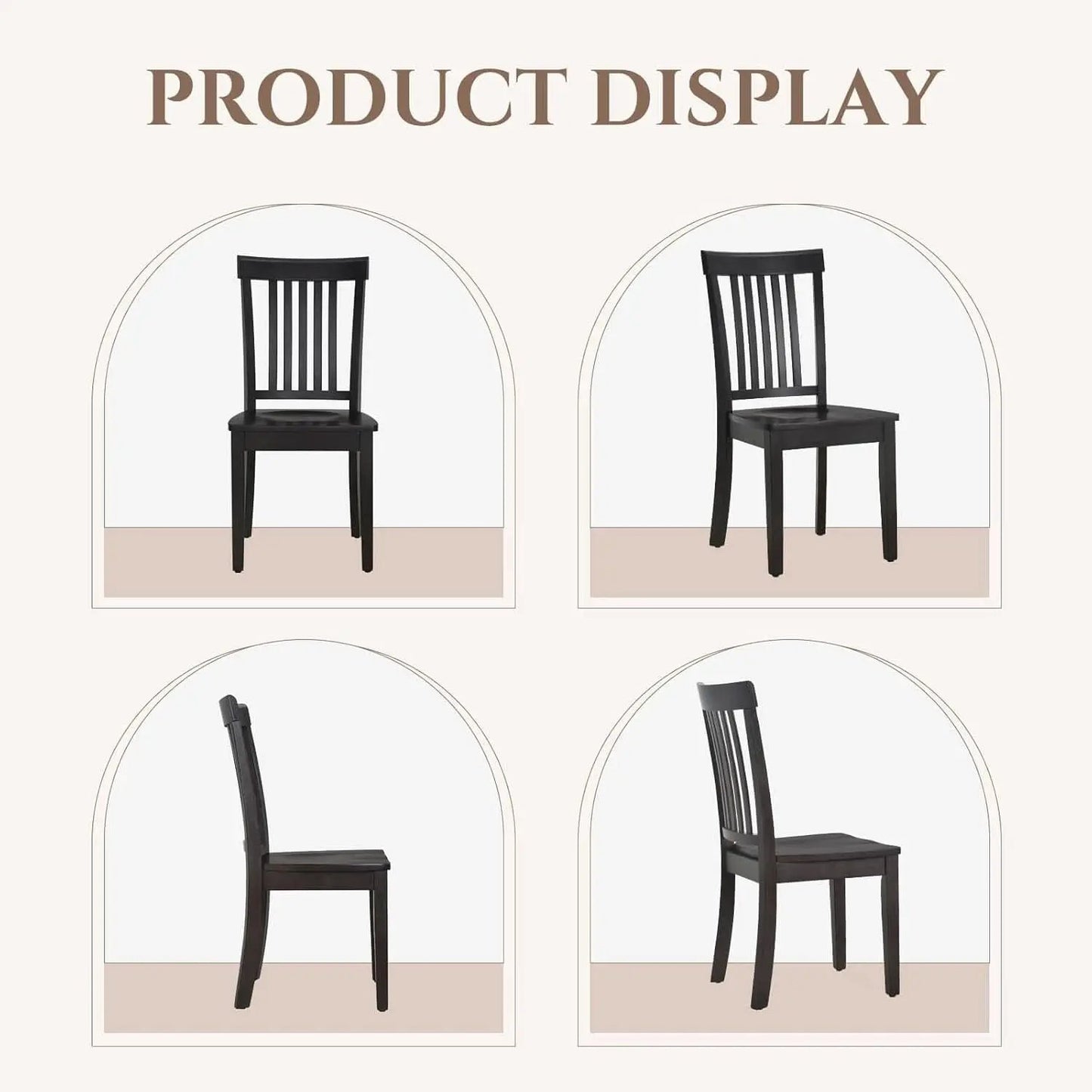 Wooden Windsor Dining Chairs Set Of 6 Dark Brown With Spindle Back from PriceLows™