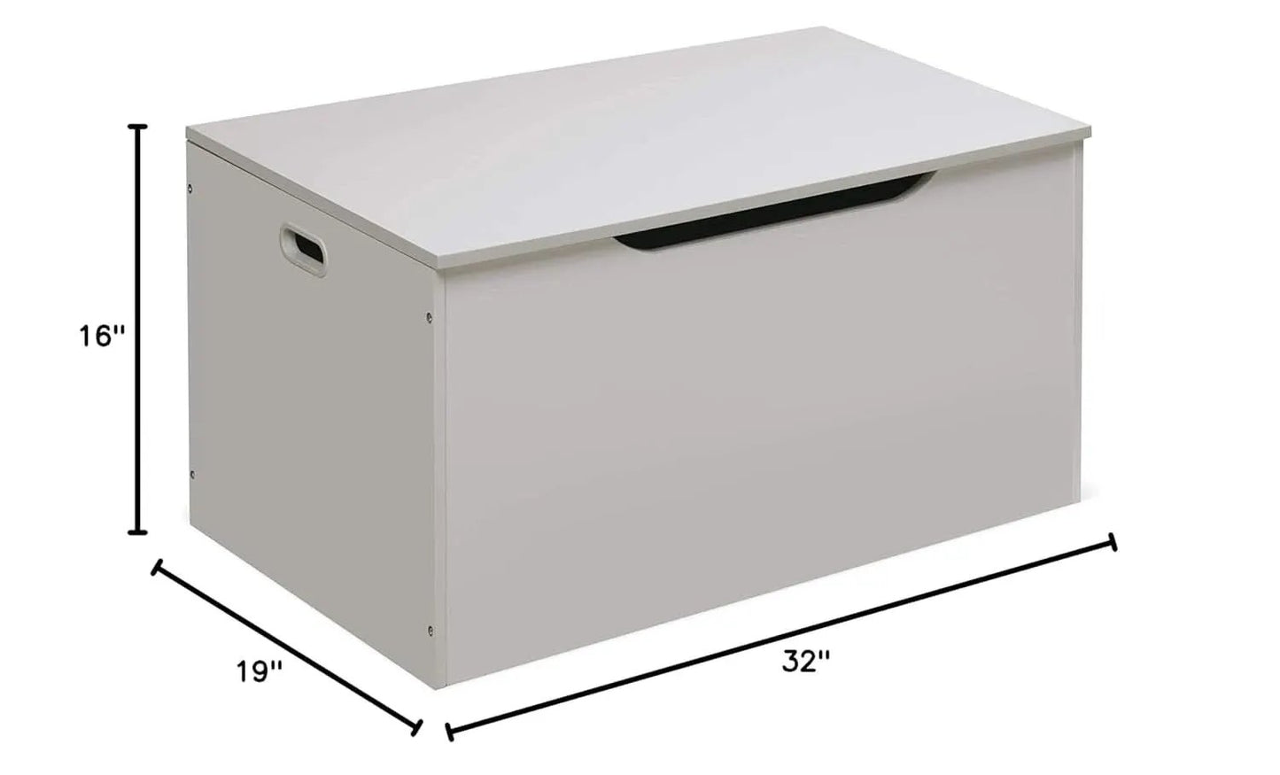 White Toy Storage Chest Bench FourCubicFeet FlipTopLid from PriceLows™