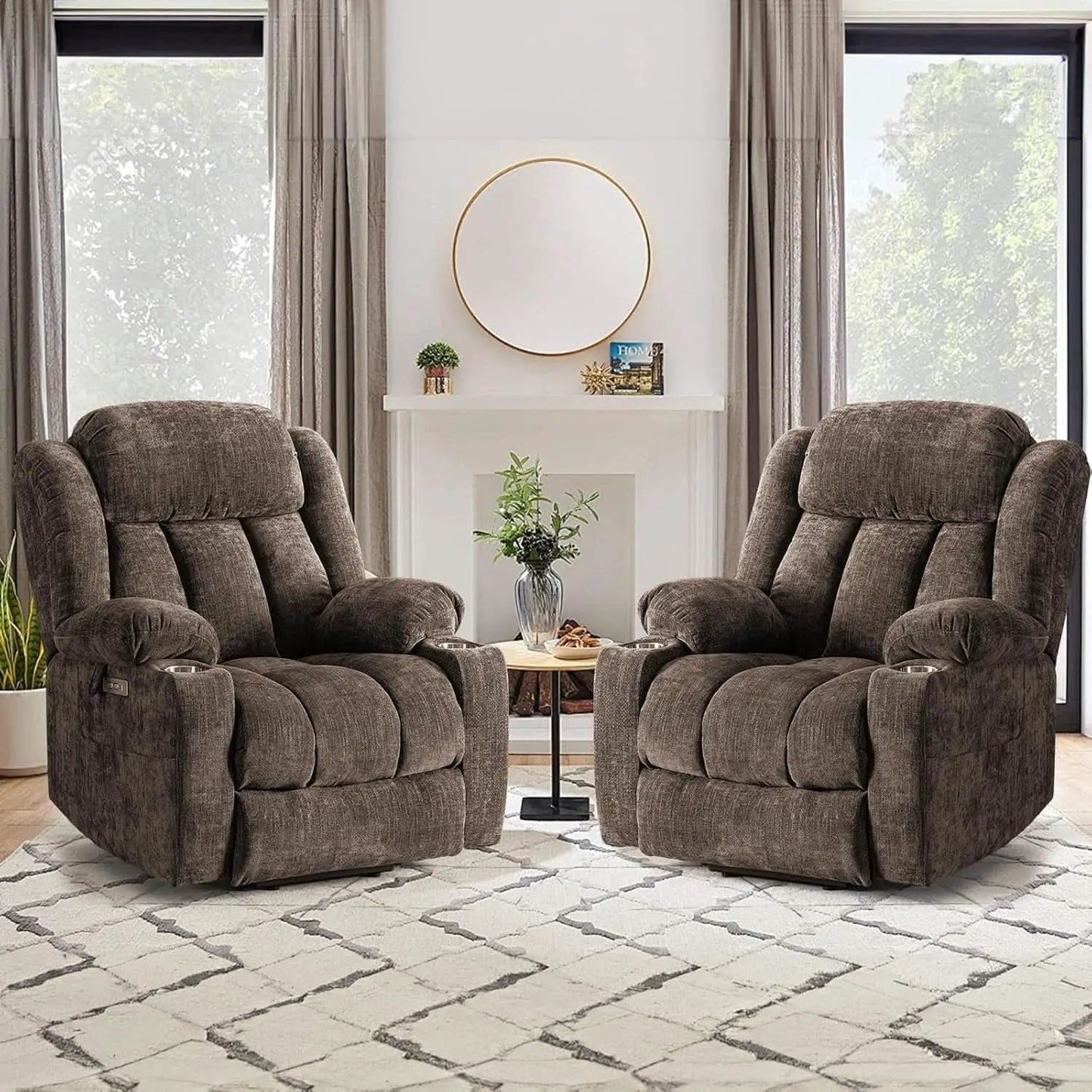 Brown Power Recliner With Massage And Heat Power Lift from PriceLows™