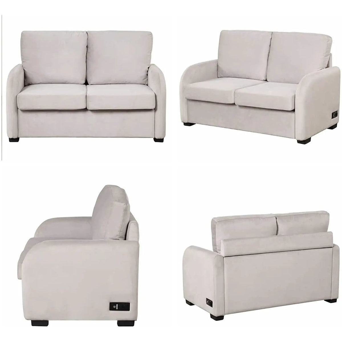 2 In 1 Velvet Sleeper Sofa With USB Port Convertible Loveseat Bed Soft Velvet Upholstery For Small Living Rooms Guests from PriceLows™