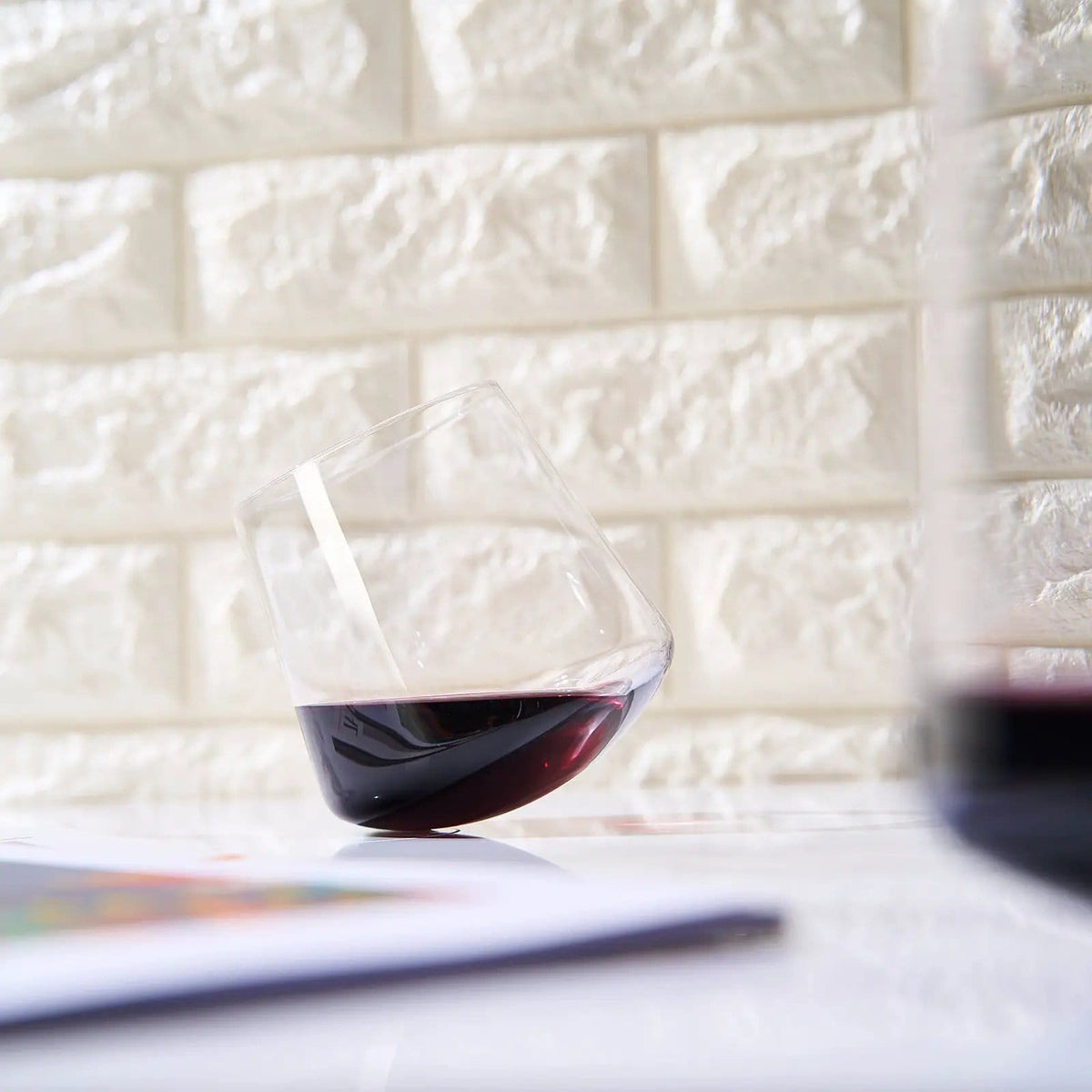 Classica Un-Spillable Stemless Wine Glassware, Single Set | 14.5 oz | Glass | Entertaining