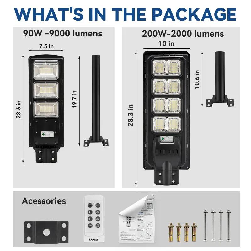 Solar Parking Lot Lights | 25000 Lumens | IP65 Waterproof | 4 Pack