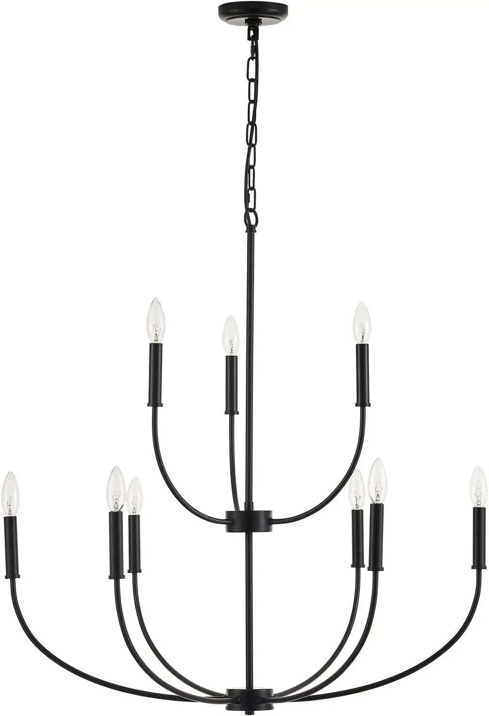 Nine Light Black Chandelier For Entryway Modern Farmhouse from PriceLows™