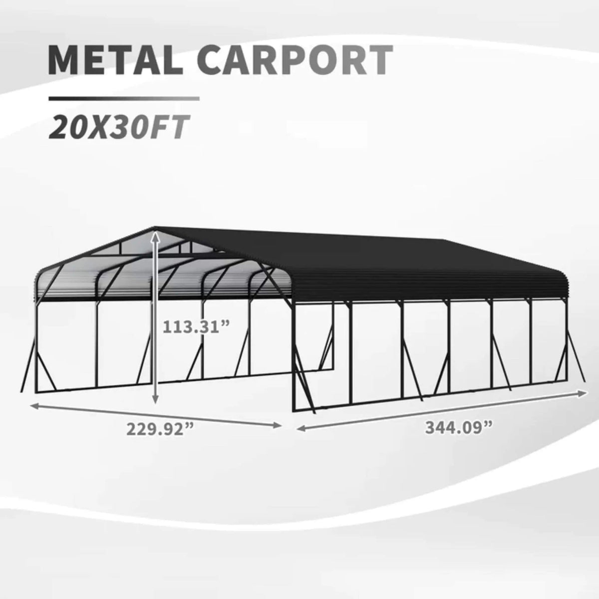 Heavy-Duty Wind-Resistant Steel Roof Carport With Triangular Frame | Steel | Home Use | Home