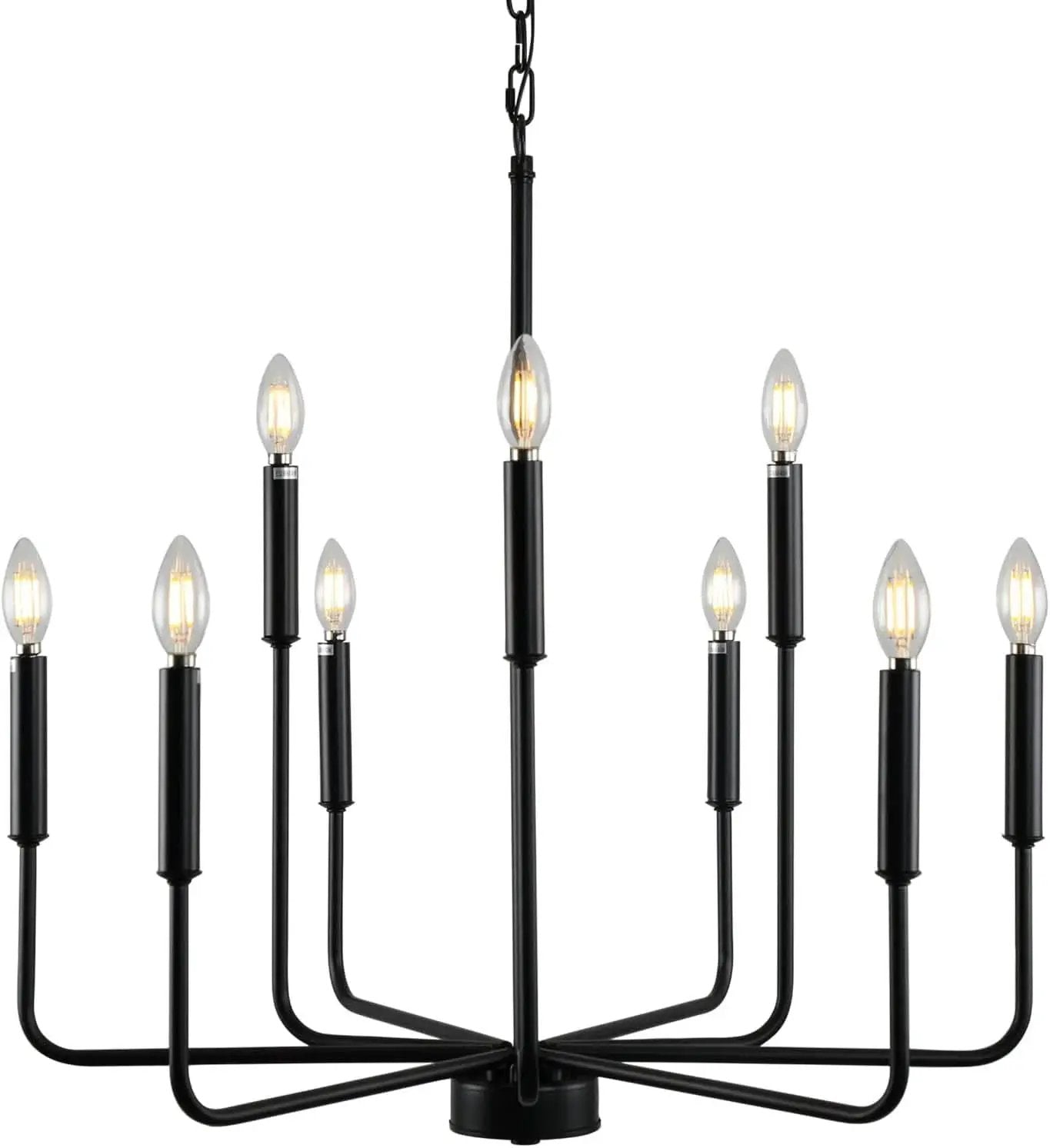 Black Farmhouse Chandelier 9 Light Dining Room Rustic from PriceLows™