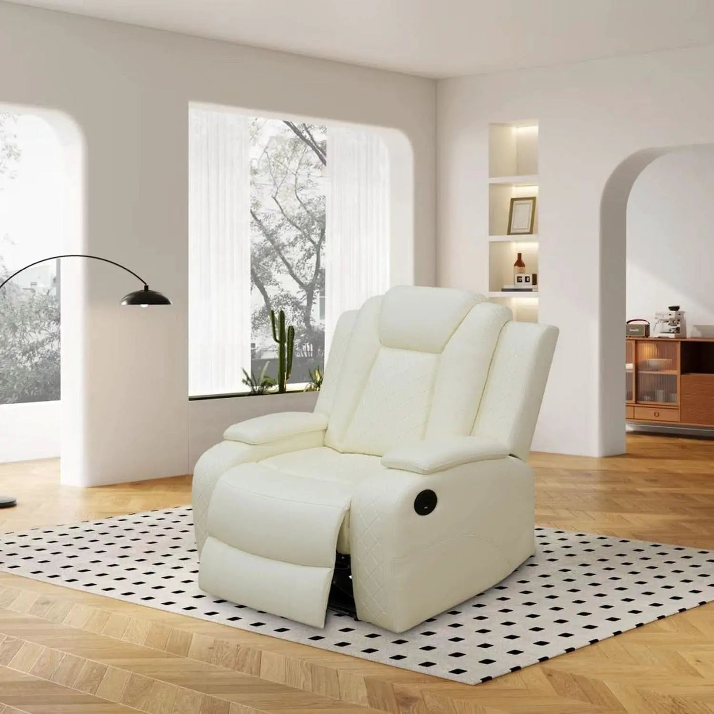 Power Reclining Sofa Set White Living Room Furniture from PriceLows™