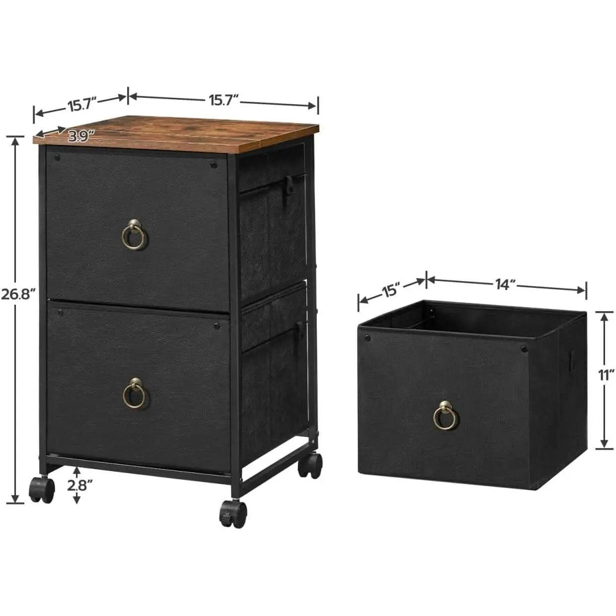Durable Rolling File Cabinet With Printer Stand 2 Drawer from PriceLows™