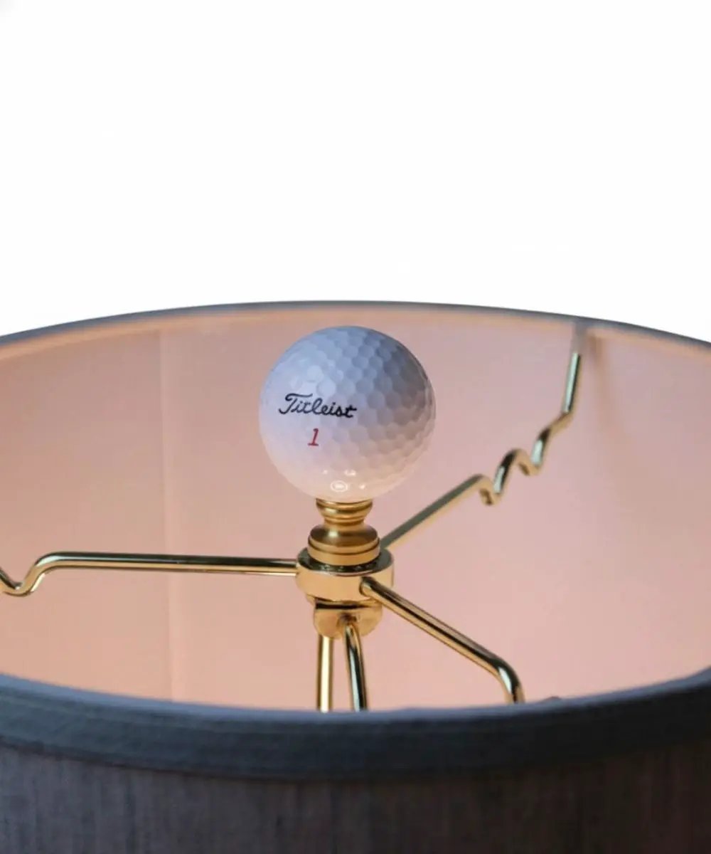 Lamp Finial | Golf Ball Design | Polished Brass Base | 2.25 Inch Height