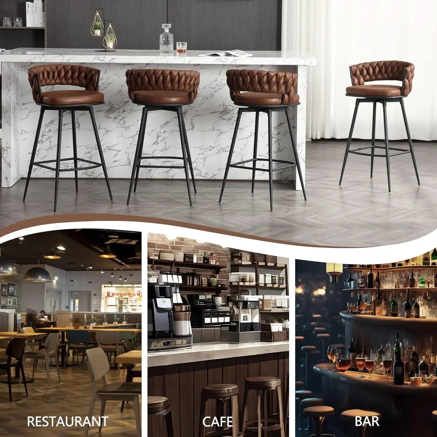 Elegant Swivel Bar Stools Set of Two 26 Inch from PriceLows™