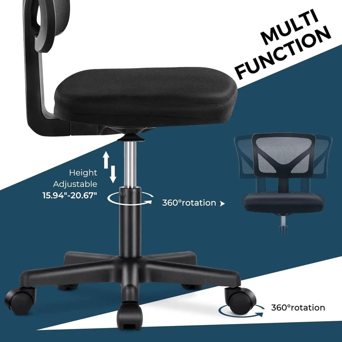 Ergonomic Mesh Chair With Adjustable Height And Wheels from PriceLows™