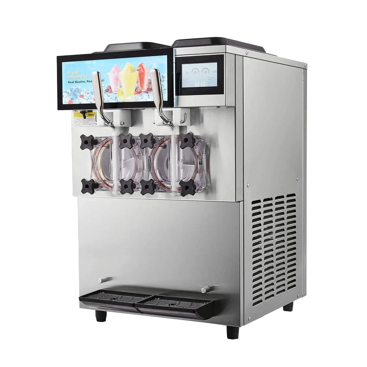 24L Commercial Double Cylinder Stainless Steel Slushy Machine With Touchscreen | Stainless Steel | Commercial Slush Machine | Home